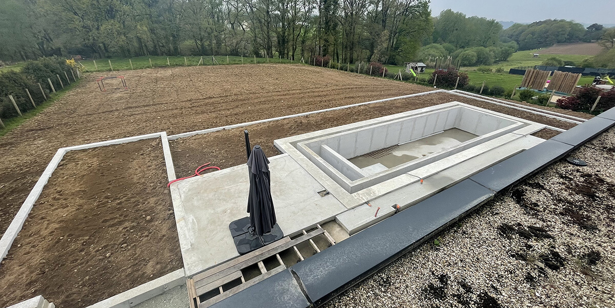 Projet de piscine béton en Morbihan